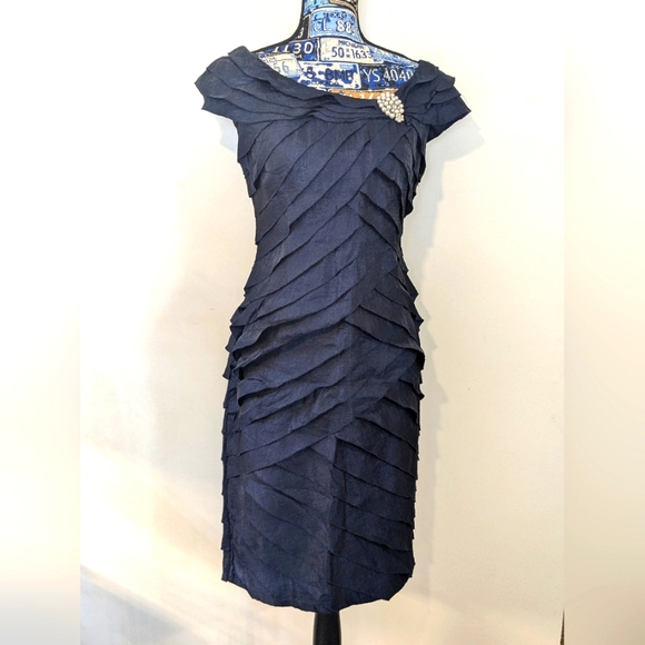 London Times Dresses & Skirts - London Times Navy Tiered Dress